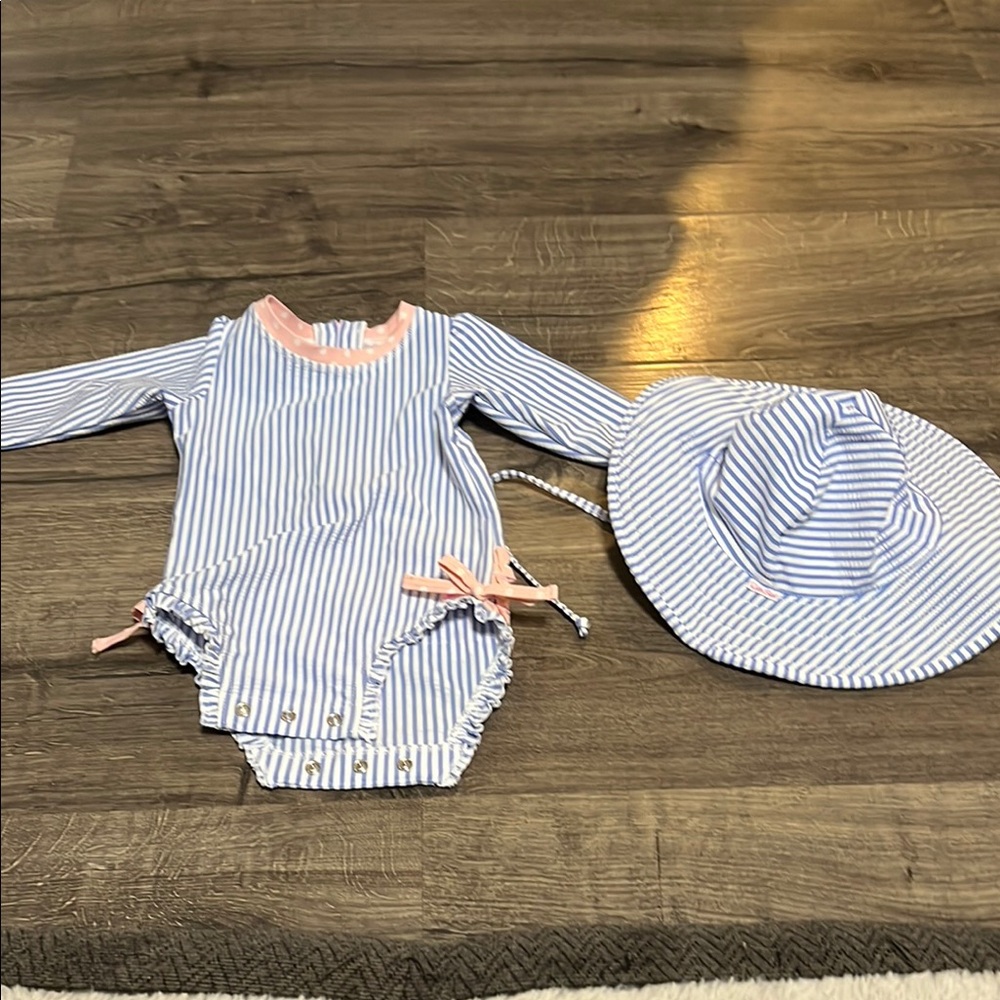 Striped Baby Outfit with Hat